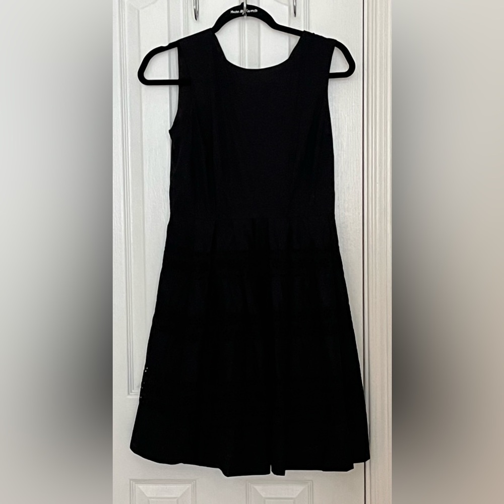 ANN TAYLOR, DRESS, BLACK EYELET, Fit and Flare,  size 0